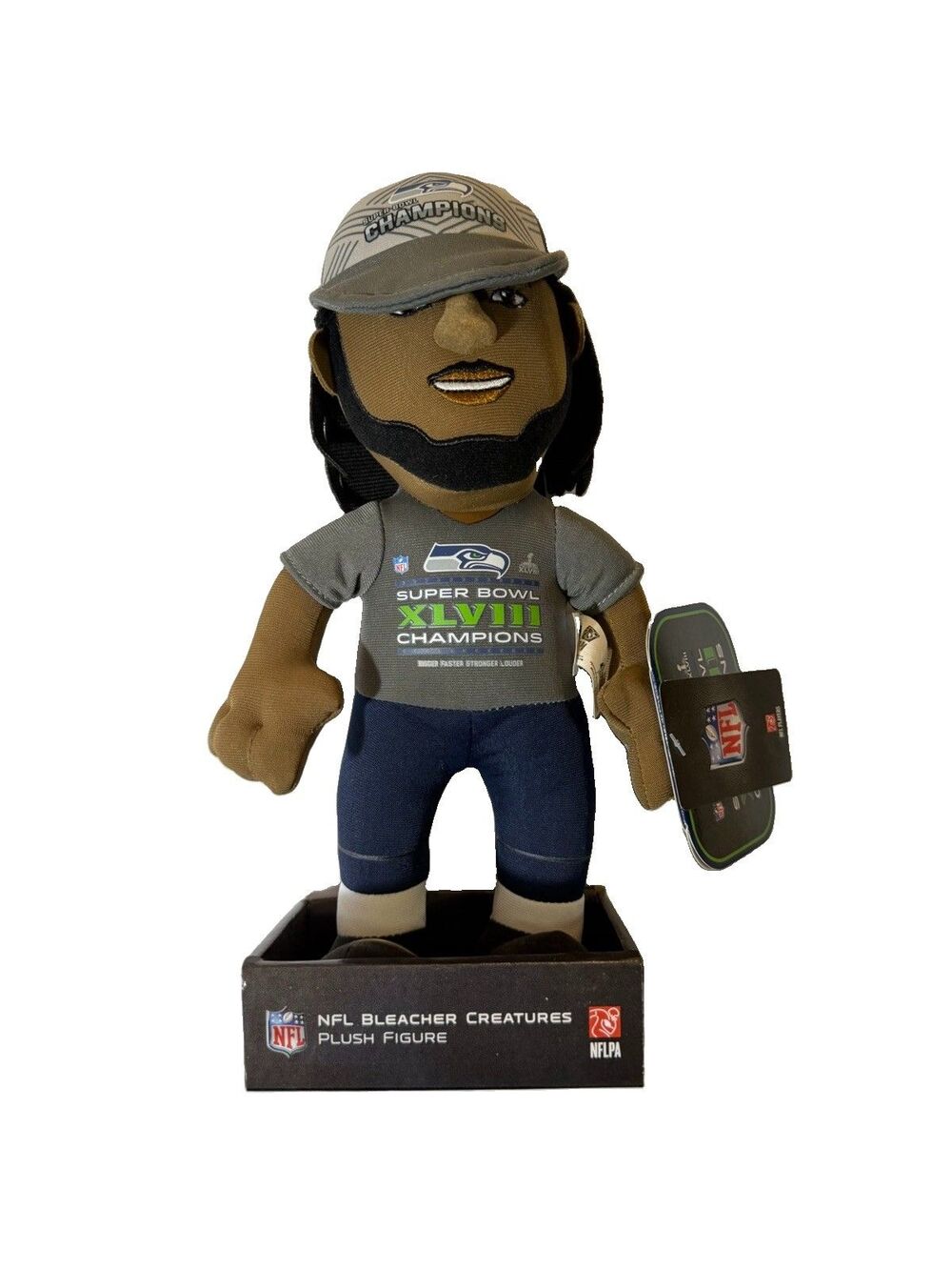NWT Seattle Seahawks Richard Sherman Bleacher Creatures Super Bowl XLVIII Plush